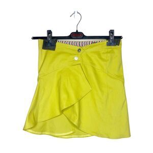 Versace Jeans Couture Ittierre 2000's Tulip Hem Yellow Mini Skirt Size 24/38
